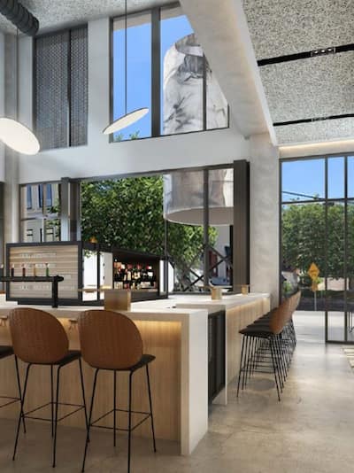 Common place restaurant dining area and counter